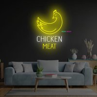 Hühnerfleisch Neonschild, Fleisch Led-Schild, Rohes Huhn Neonlichter, Lebensmittel Led-Lichter von NeonManiaUSA