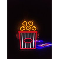 Popcorn Neon Schild, Film Zeit Led Neon, Kino Lichter, Eimer Licht von NeonManiaUSA