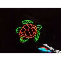 Schildkröten-Neonschild, Unterwassertier-Neonlicht, Meerestier-Led-Licht, Individuelles Meeresschildkröten-Led-Schild von NeonManiaUSA