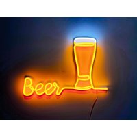 Bierliebhaber Kunst, Bier Leuchtreklame, Bierglas Wanddekor, Led, Neonschild Wanddekor Küche Dekor, Abstrakt Line Art Dekor von NeonOnShop