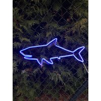 Enseigne Au Néon Requin Led Océan, Enseigne Lumineuse Artistique, Logo Marin, Décoration Murale Personnalisée, Fête Chambre Cadeau von NeonOnShop