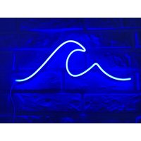 Enseigne Au Néon Vague Mer Led, Lampe Artistique Océan, Logo Led Vague, Décoration Murale Personnalisée, Enseigne Fête Chambre Cadeau von NeonOnShop