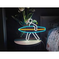 Surf Neon Zeichen Meer Led Ozean Art Licht Logo Welle Wanddekor Custom Room Decor Geschenk Schlafzimmer Neonlicht von NeonOnShop