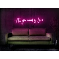 All You Need Is Love Neon Schild, Wall Deco, Wedding Sign Quote, For Reception, Light von NeonOpen