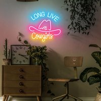 Long Live Cowgirls Neon Schild, Benutzerdefinierte Led-Licht, Cowboyhut Dekoration Flex, Hut Sign, Lover Geschenk, Schlafzimmer Deko von NeonPrime