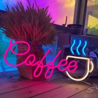 Kaffee Neon Schild Benutzerdefinierte Wand Dekor, Cafe Geschäft Led Licht Haus Bar Lichter Personalisierte Geschenke von NeonSelicor