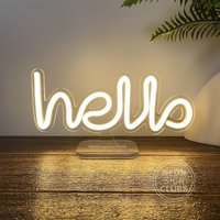 10, 6 "Usb Led Mini Neonlampe Hallo Leuchtreklame Zuhause Wohnzimmer Schlafzimmer Kinderzimmer Dekoration Büro Schreibtisch Kleines Licht Wanddekor von NeonSignClubs