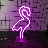 10.6" Led-Leuchte Flamingo Schild, Minilampe Neon Bar Benutzerdefinierte Schlafzimmer Kinderzimmer Home Decor, Tier Zimmer Schreibtisch Lampe von NeonSignClubs