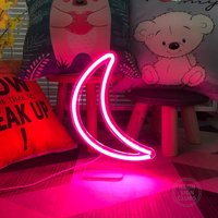 11.8 " Usb Moon Sign Mini Lampe Schreibtisch Pink Led Licht Custom Neon Schild Schlafzimmer Kinderzimmer Dekoration Party Wand Dekor, Ramadan von NeonSignClubs