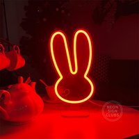 9, 8-Zoll-Kaninchen-Leuchtreklame, Usb-Nachtlicht, Led-Minilampe Mit Tischständer, Hauptschlafzimmerzeichen, Wanddekoration, Hauptraumdekor von NeonSignClubs