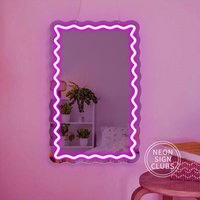 Gewelltes Spiegel-Neonzeichen|Schlafzimmer Led Cooles Spiegelschild|College Studentenwohnheim Dekor|Selfie Beauty Zimmerspiegel Licht|Glow Für von NeonSignClubs