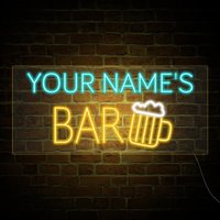 Personalisiert Ihr Name Home Bar Led Neon Schild Benutzerdefinierter Wanddekoration Handgemacht Mit Bierbecher Papas Mann Höhle Flex von NeonSignMaker