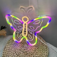 Schmetterling Led Neon Schild Mit 3D Kunst Pilz Leuchtreklame Schlafzimmer Haus Wanddekor Neonlicht von NeonSignMaker