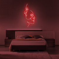 Valentinstag Neonlichter Muttertagsgeschenk, Benutzerdefinierte Gesichter Neonschild, Personalisiertes Geschenk, Hochzeitsdekor, Hochzeitsgeschenk von NeonSignMaker