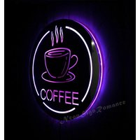 Benutzerdefinierte Coffee Shop Led Logo Lichtzeichen Wandspiegel Für Restaurant Dekoration Wandkunst Cafe Haus Leuchten Geschäftseröffnung Zeichen von NeonSignRomance