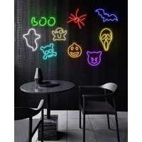 Halloween Pack 9 Led Neon Schilder, Allerheiligen, Allerheiligen Abend Dekoration, Foto Zone Dekor, Bar Bühne Event Party Schild von NeonWorkshopUA