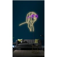 Mädchen Gesicht Mit Sonnenbrille Led Neon Schild, Kunst Neon, Wanddekor Neonlicht, Benutzerdefinierte Wandschilder Bicolor Schönheit Raumdekor von NeonWorkshopUA