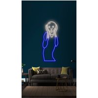 The Scream By Edvard Munch Led Neon Schild, Wandkunst, Malerei, Meisterwerk, Beauty Bar Dekor, Restaurant Interieur, Symbol von NeonWorkshopUA