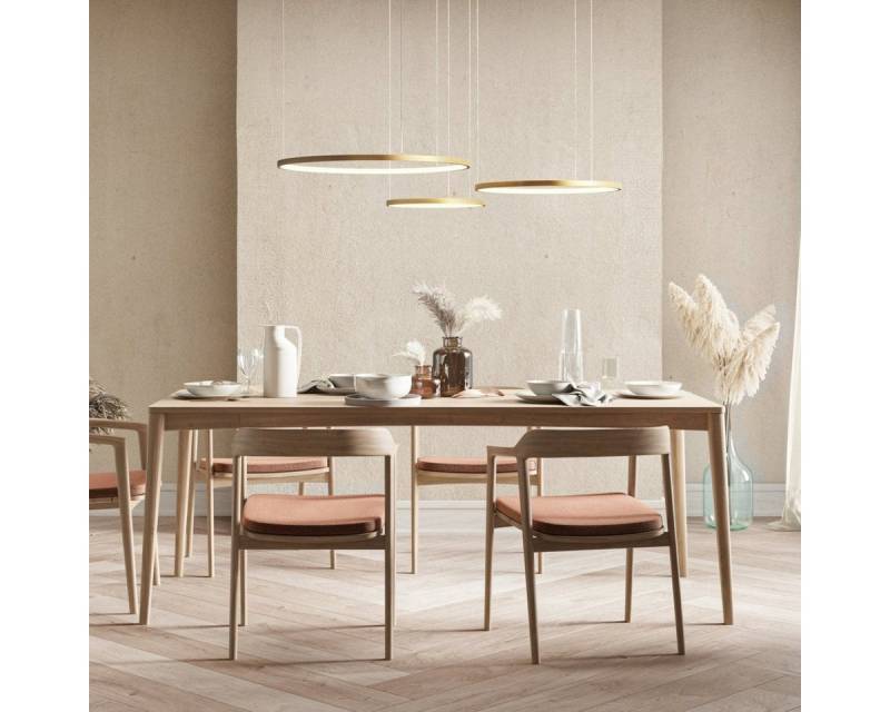 Neona LED Deckenleuchte CAECILIA Gold, Dimmbar per Fernbedienung, mit Memory-Funktion, LED fest integriert, Warm- und Kaltweiß von Neona