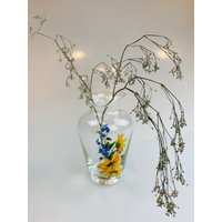 Vintage Glasvase Zarte Mini Vase Miniatur Bemalte Blumen Böhmen von NeoneleHome