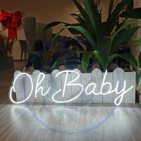 Custom Neon Schild Oh Baby Blume Wand Licht Schlafzimmer Dekor Hängeschild von Neonglobal