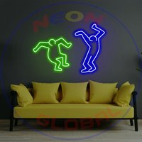 Keith Haring Druck Kunst Neon Schild Custom Dancing Cool Man Schlafzimmer Wanddeko von Neonglobal
