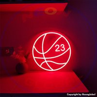 Neon Schild Basketball 23 Led Schild, Personalisiertes Handgemachtes Wanddeko, Neonlicht, Geschenk Neonglobal von Neonglobal