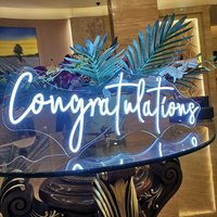 Neon Schild Gratulation Custom Hochzeit Geburtstag Event Home Decor Bettzimmer Bar Global von Neonglobal