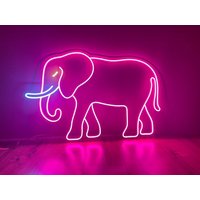 Elefant Neon Schild - Led Schild, Schlafzimmer, Neonlicht von NeoniaDesign