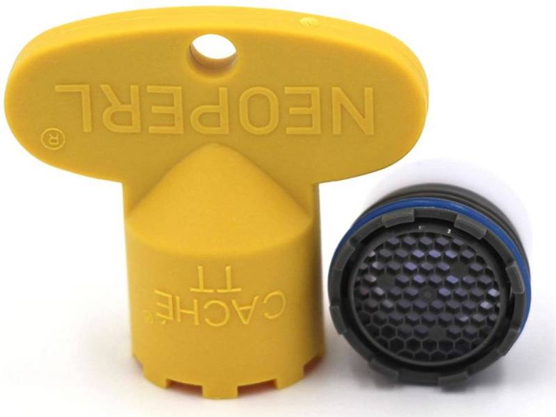 Neoperl Strahlregler Cache Honeycomb Strahlregler mit Schlüssel TT/M16.5x1 - grau 10994098 von Neoperl
