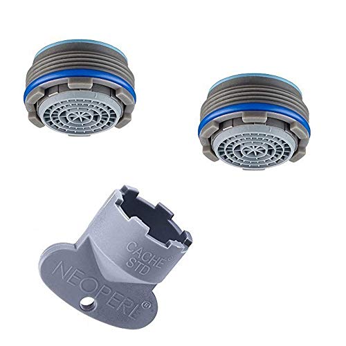 Set mit 2 Stück Luftsprudler CACHE SLC STD/M 24 x 1 NEOPERL mit Schlüssel (Packung mit 3 Stück) von Neoperl
