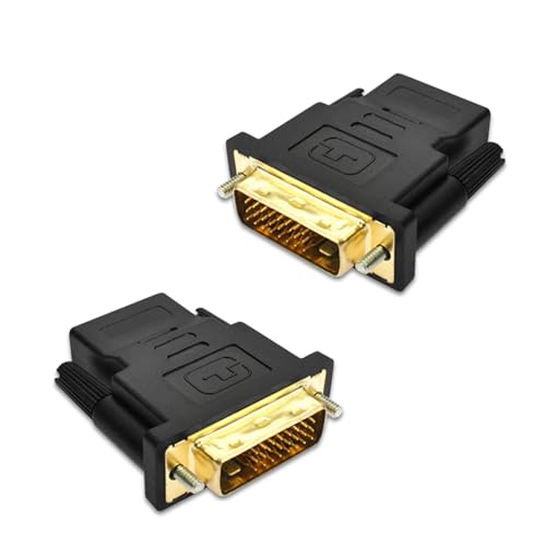 Neoreser 2 Stück DVI auf HDMI Adapter, HDMI Buchse zu DVI Stecker (24+1) 1080p HDMI zu DVI Adapter mit vergoldetem Stecker für PC, Monitor, Projektor, Computer, Xbox usw(Schwarz) von Neoreser