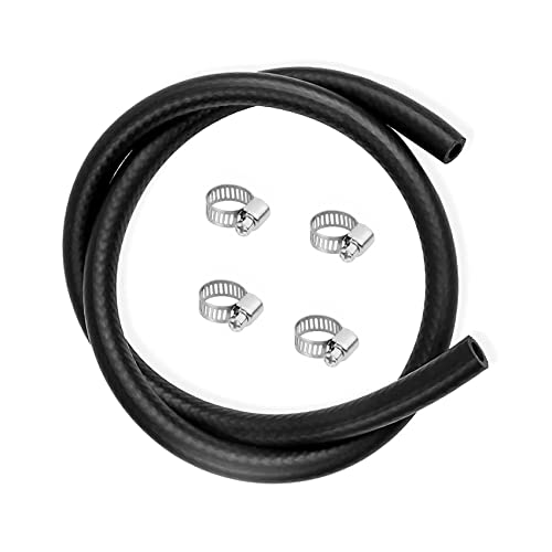 Neoreser Benzinschlauch Kit, Kraftstoffgasleitung Kit 1 Meter Ø 8 mm Kraftstoffschlauch Ölschlauch Dieselschlauch mit 4 Stücke Schlauchschellen für kleine Motoren, Moto, Auto von Neoreser