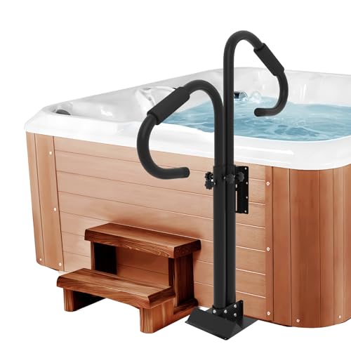 Neorexon Zwei-Wege-Whirlpool-Handläufe, 96,5 cm - 147,3 cm, höhenverstellbar, mit 360° Drehmöglichkeit, Whirlpool-Geländer zum Ein- und Aussteigen, 272 kg SPA-Seitenhandlauf mit Rutsche unter der von Neorexon