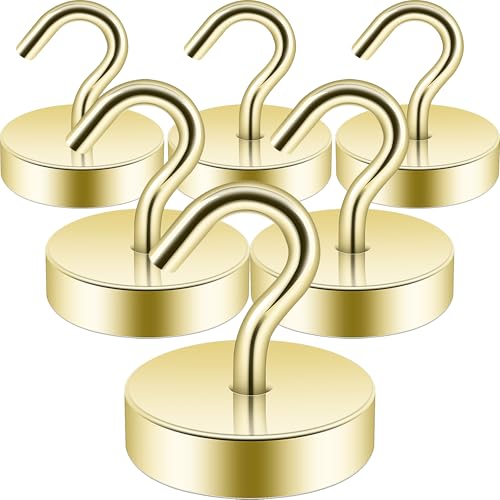 Neosmuk Magnethaken,30kg Magnet Haken Extra Stark für Spind Organizer,Neodym Magnete,Haken Magnetisch Sehr Stark für Werkstatteinrichtung,Heckzelt,Grill,Kleiderhaken,Gold von Neosmuk