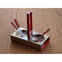 Vintage 1970Er Jahre Valira "Modelo Hotel' Untertassen Set Mit Ständer von NeospaceObjects