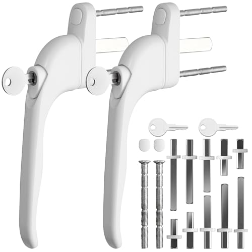 2Pcs Inline Fenster Griff Universal Espag Schlüssel Verriegelung Abschließbar Doppelverglasung von Neoteck