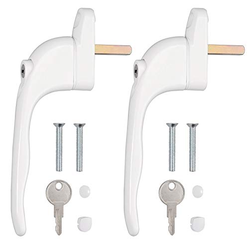 Neoteck 2 Stück Abschliessbarer Fenstergriff mit Schloss Kindersicherung Fenstersicherung UPVC Fenstergriff - 30mm Spindellänge von Neoteck