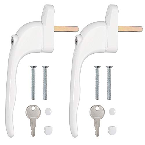 Neoteck 2 Stück Abschliessbarer Fenstergriff mit Schloss Kindersicherung Fenstersicherung UPVC Fenstergriff - 35mm Spindellänge von Neoteck