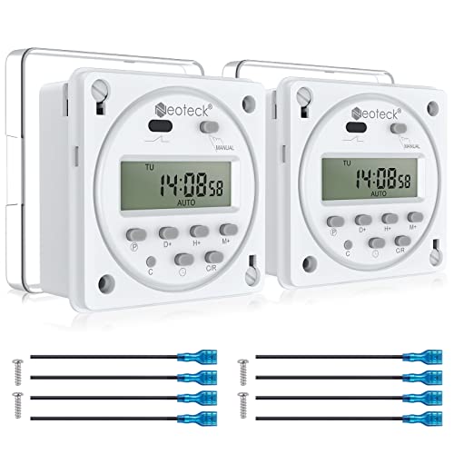 Neoteck 2 Stück Zeitschaltuhr LCD Digital Programmierbarer Timer DC 12V mit Wasserdichtes Gehäuse, 4 Klemmenblöcke Neoteck 2 Stück Zeitschaltuhr LCD Digital Programmierbarer Timer DC 12V mit Wasserdichtes Gehäuse, 4 Klemmenblöcke von Neoteck