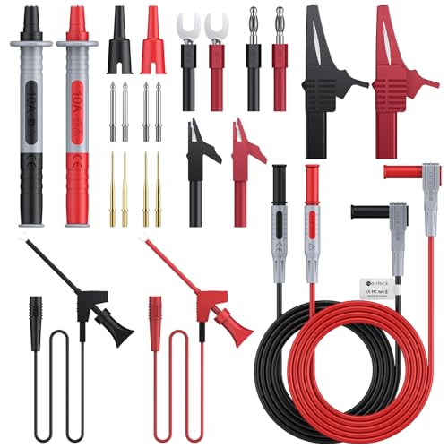 Neoteck 24-in-1-Elektro-Multimeter Test Lead mit Krokodilklemmen, Prüfspitze, Feder Grabber, Bananenstecker - Voltmeter für Spannung Circuit Tester von Neoteck