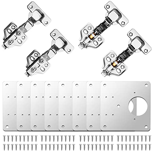 Neoteck 4 Stück Innenanschlag Scharniere 110°mit 8 Reparaturplatten Kit mit 72 Schrauben für Schrankmöbel, Schubladen, Fenster, Edelstahlplatten-Reparaturzubehör Neoteck 4 Stück Innenanschlag Scharniere 110°mit 8 Reparaturplatten Kit mit 72 Schrauben für Schrankmöbel, Schubladen, Fenster, Edelstahlplatten-Reparaturzubehör von Neoteck