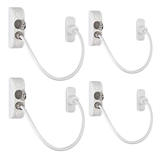 Neoteck 4 Stück White Window Door Restrictor Kindersicherung Sicherheitsschloss von Neoteck