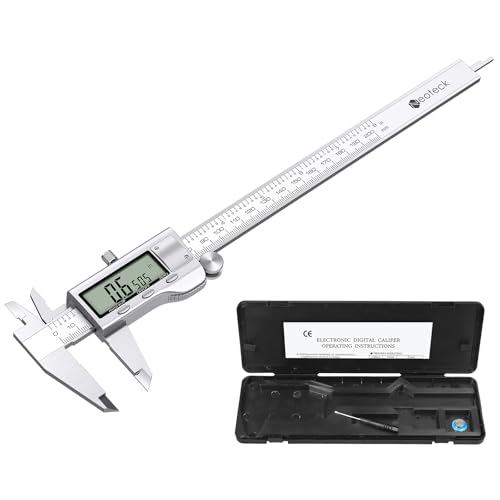 Neoteck Digital Messschieber 200 mm/8 Zoll Edelstahl elektronische Bremssättel Fraktionen/Zoll/metrische Konvertierung Messwerkzeug für Länge Breite Tiefe Innendurchmesser Außendurchmesser von Neoteck