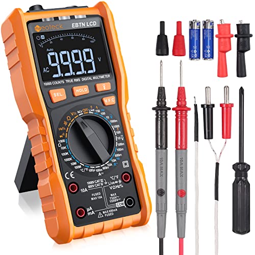 Neoteck Digital Multimeter TRMS 9999 Counts Manuell und Auto-Range Multimeter mit invertiertes LCD, Intelligente Erkennung Warnung,Temperatur AC/DC Spannung Kapazität NCV Tester Neoteck Digital Multimeter TRMS 9999 Counts Manuell und Auto-Range Multimeter mit invertiertes LCD, Intelligente Erkennung Warnung,Temperatur AC/DC Spannung Kapazität NCV Tester von Neoteck