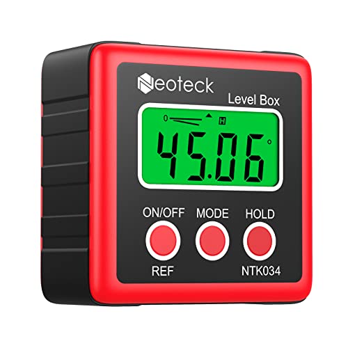 Neoteck Digitaler LCD Winkelmesser Neigungsmesser Inklinometer Wasserdicht Bevel Box Winkelmessgerät - Rot von Neoteck
