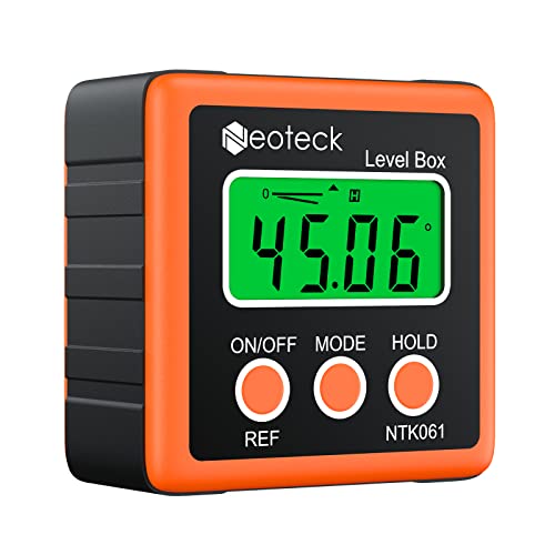 Neoteck Digitaler LCD Winkelmesser Neigungsmesser Inklinometer Wasserdicht Bevel Box Winkelmessgerät Wasserwaage - Orange von Neoteck