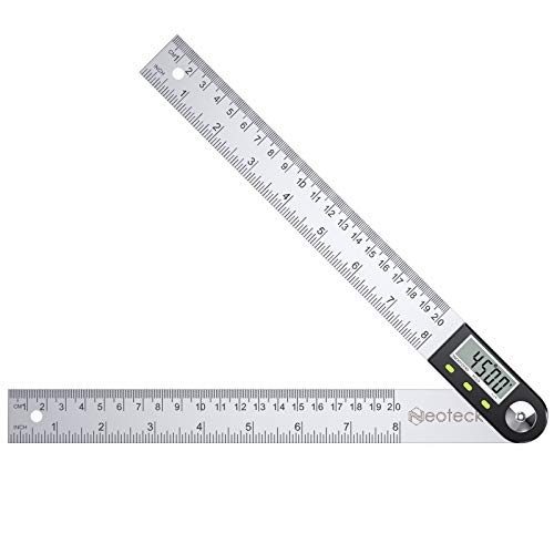 Neoteck Digitaler Winkelsucher-Lineal 8 Zoll Edelstahl 0-200mm mit hintergrundbeleuchteter LCD-Batterie Digitaler Neigungssensor Winkelmesser Elektronische Wasserwaage von Neoteck