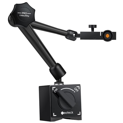 Neoteck Magnetstativ Messstativ für Messuhr mit Zentralklemmung Magnetische Messuhr Basis aus Stahl Ständer Halter Messstativ (80kg max. Zugkraft) von Neoteck