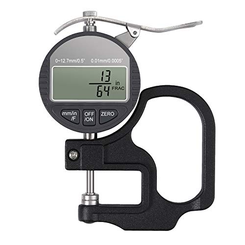 Tragbares digitales Dickenmessgerät 0,0005-0,5 Zoll / 0,01-12,7 mm Messbereich Elektronisches Mikrometer Bruch/Zoll/Metrisch Elektronisches prozentuales Dickenmessgerät mit präziser LCD-Anzeige von Neoteck